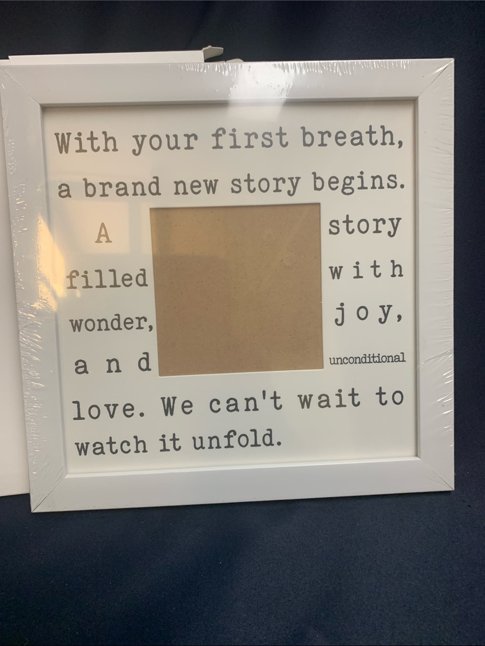 White Sentiment Photo Frame - With Your First Breath